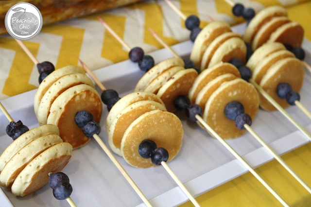peachfully-chic-you-are-my-sunshine-baby-shower-theme-mini-pancakes