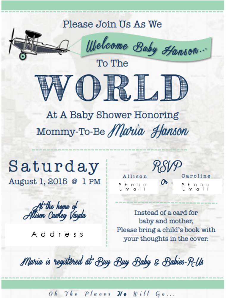 Baby Around The World Baby Shower Invitation Card Travel Theme