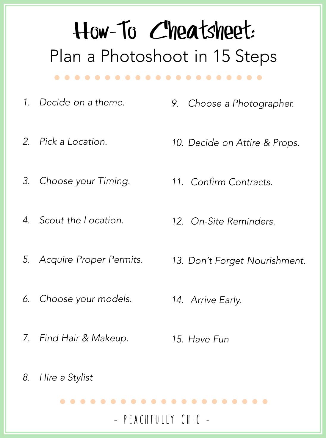 How To Plan a Photoshoot in 15 Steps: Peachfully Chic