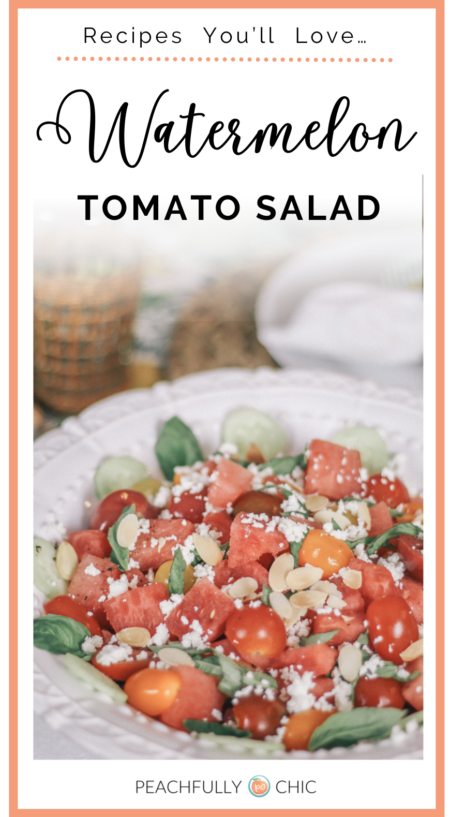 Refreshing Watermelon Tomato Salad Recipe Peachfully Chic